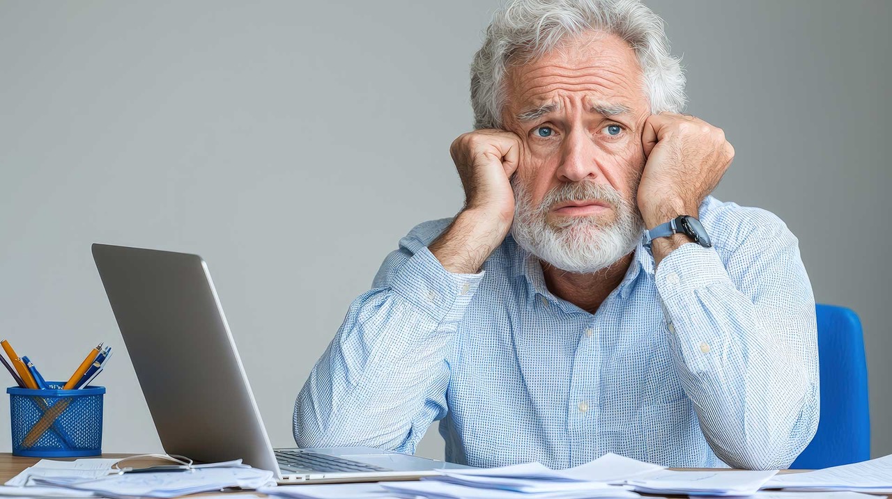 Senior am Laptop - Computer- und Smartphone-Hilfe im Rosenhof Priwall